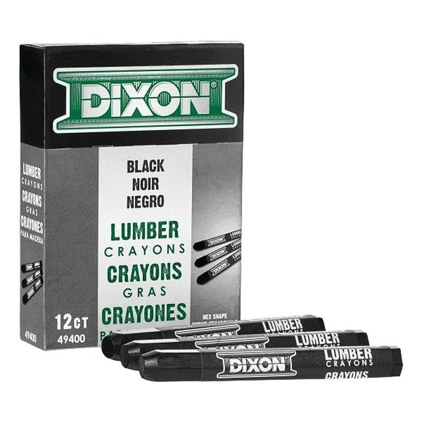 Dixon Ticonderoga LUMBER CRAYON HEX CARBON BLACK 49400